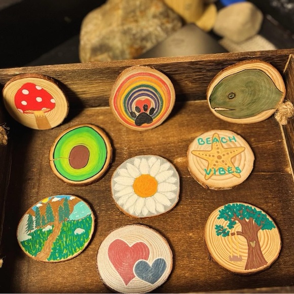 BUNDLE ONLY Small raw edge wood magnets (2) - Picture 1 of 2